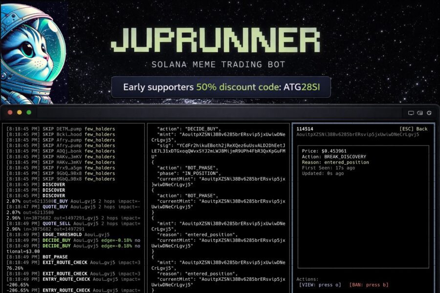 JupRunner Solana meme trading bot